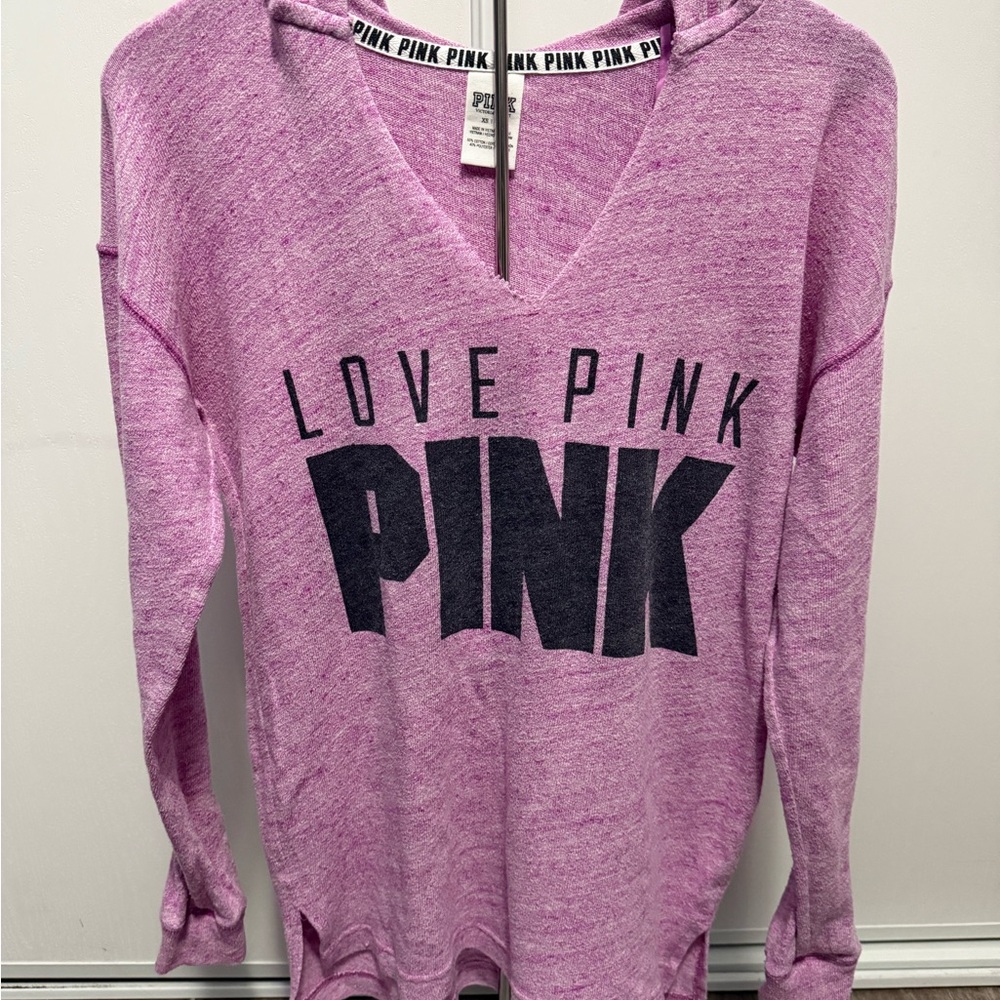 PINK Victoria's Secret Love Pink V-Neck Sweatshirt
